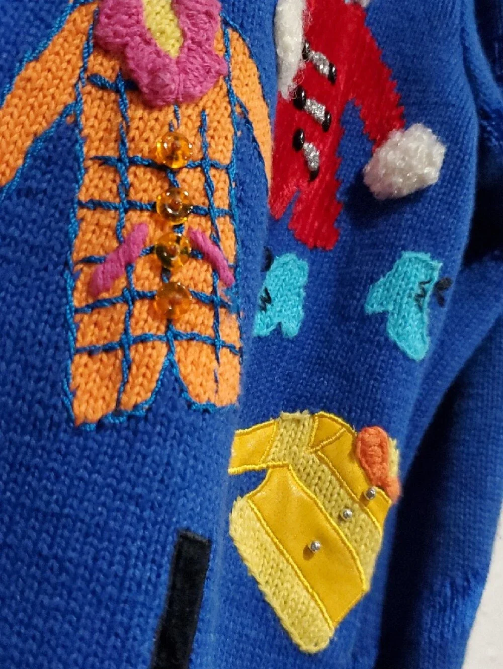 Berek Vintage Bright Blue Novelty Cardigan with Winter Outfits Size S